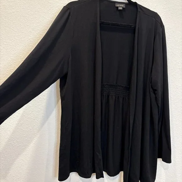 J. Jill Black Open Front Layered Cardigan Top - Picture 2 of 7